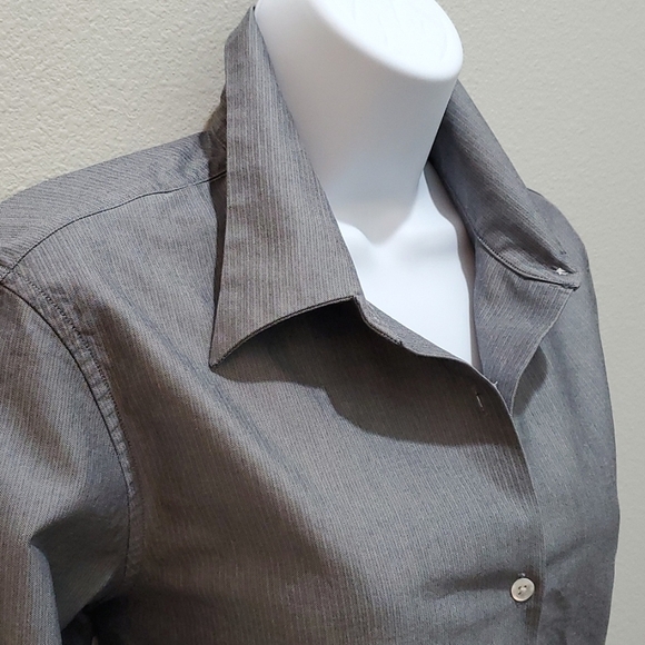 BANANA REPUBLIC Button Down Shirt, Long Sleeve, Sz M, Gray, Cotton, NEW - Picture 3 of 11